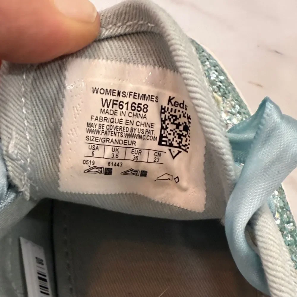 Glittery Teal Sneakers with Satin Laces